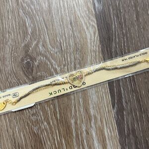 14K gold plated heart bracelet